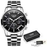 LIGE Military Watch Men Quartz Analog Men Watches Stainless wach pro